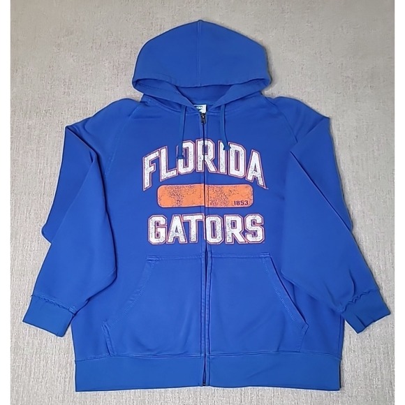 NCAA UF Florida Gators Hoodie Full Zip Sweatshirt Mens XL Blue Orange Y2K - Picture 2 of 10
